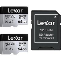 Lexar microSDXC Silver Plus UHS-1 V30 - 64GB Twinpack