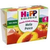 Hipp bio frutta grattuggiata mela e pesca 4vasettix100g