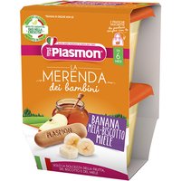 Plasmon La merenda dei bambini banana mela biscotto miele 2 vasetti da 120g