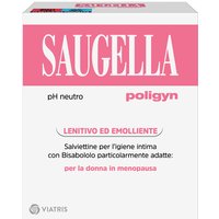 Saugella poligyn salviettine intime per donne in menopausa o con bruciore ph neutro 7.0 10 bustine