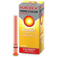 Nurofen febbre e dolore ibuprofene sciroppo per bambini 3+ mesi gusto fragola 150ml 100mg/5ml