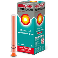 Nurofen febbre e dolore ibuprofene sciroppo per bambini 2+ anni gusto fragola 100ml 200mg/5ml