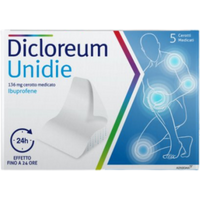 Dicloreum unidie 136 mg cerotti medicati per mal di schiena e dolori articolari 5 pezzi