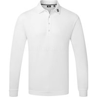 FootJoy Long Sleeve Thermolite Pique Golf Polo Shirt White 96953