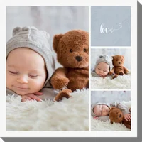 Personalisierte Fotoleinwand 30x30 cm - Süßer Engel - Blau