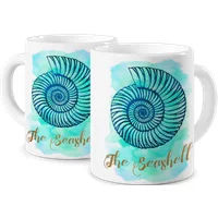 Personalisierte Zaubertasse - Seemuschel Blau
