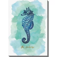 Leinwand 30x40 cm - Seepferdchen Blau