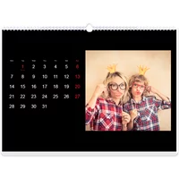 Fotokalender A3 Querformat - Klassisch Schwarz