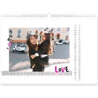 Fotokalender A3 Querformat - Mit rosaroten Punkten