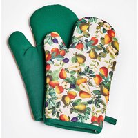 Oven Mitt Gloves (Autumn Fruits Design) L28 xW18cm, Made From Easy-Care Polyester, Matching Apron and Tablecloths Also Available