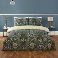 Navy Heritage Floral Bedding Set Single