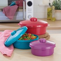 3Pc Microwave Casserole Pots