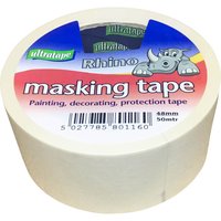 Rhino Masking Tape 48Mm X 50M Twin Pack