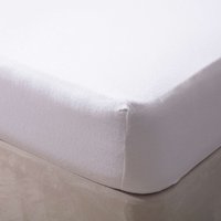 Brushed Cotton White 12" King Fitted Sheet