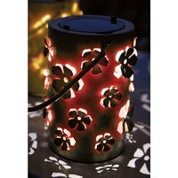 Solar Led Metal Daisy Flower Lantern Red