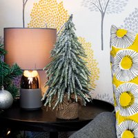 Decorative Snow Topped Mini Christmas Tree In Hessian Bag Small