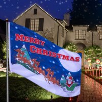 Merry Christmas Outdoor Garden Flag Decoration Blue