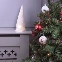 Festive Light Up Christmas White Gonk Gnome Ornament 28cm