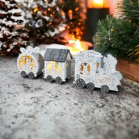 Festive Light Up Led Wood Train