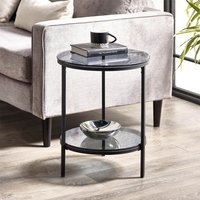 Newark Round Lamp Table With Shelf