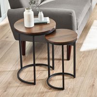 Hudson Round Nesting Side Tables Walnut