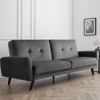Milan Fabric Sofa Bed Dark Grey Velvet