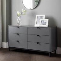 Cleo 6 Drawer Wide Chest Grey