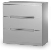 Brooklyn 3 Drawer Chest Grey High Gloss