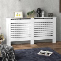 Radiator Cover Horizontal Slatted White