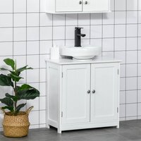 White 60X60Cm Under-Sink Storage Cabinet W/ Adjustable Shelf
