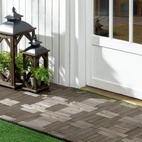27 Pcs Wooden Interlocking Decking Tiles Grey 30X30Cm