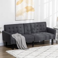 3 Seater Sofa Bed With Cupholders Grey