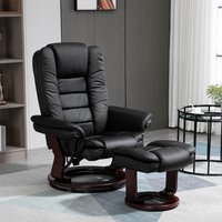 Manual Recliner And Footrest Black