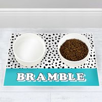 Blue Spots Dog Placemat Personalised