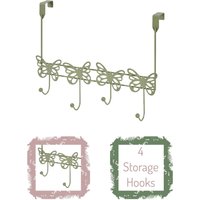 Set Of 2 Butterflies Sage Over Door Storage Hooks
