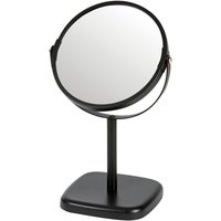 Double Sided Vanity Mirror 28cm X 16.5cm x 12 cm, Black, 17cm Diameter Mirror