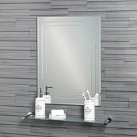 Rectangular Bathroom Mirror 60cm X 45cm, Frameless Chelsea Mirror, Diamond Cut Linear Lines