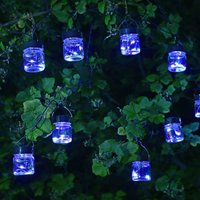 Set Of 10 Firefly Opal Jar String Lights
