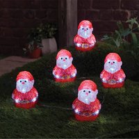 Inlit Ice Santas Set Of 5