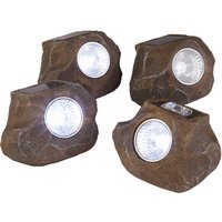 Set Of 4 Led Solar Rock Lights