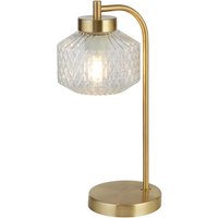 Satin Brass And Clear Glass Table Lamp