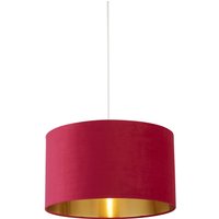 Burgundy Velvet Drum Shade & Gold Inner 45Cm