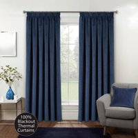 Oxford Blackouttapetop Curtains 46Wx54D Navy