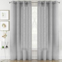 Crete Eyelet Voile Panel Pair 55Wx90D Silver