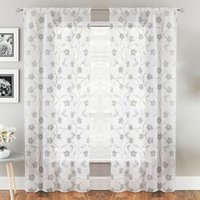 Sienna Voile Panel Pair Rod Pckt 55Wx90D Grey