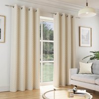 Tokyo Eyelet Curtains Darkening 66Wx54D Cream