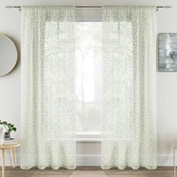 Willow Voile Panel Pair Rod Pkt 55Wx48D Green