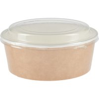 Colpac Recyclable Kraft Salad Pots With Lid Large 1300ml (150 pack)
