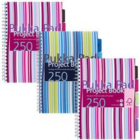 Pukka Pads Pukka Pad Stripes Polypropylene Project Book 250 Pages A4 Blue/Pink (3) Pukka Pads Pukka Pad Stripes Polypropylene Project Book 250 Pages A4 Blue/Pink (3)