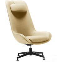 Tina High Back Lounge Chair With Headrest On Black Aluminium Base - Capones Tina High Back Lounge Chair With Headrest On Black Aluminium Base - Capones